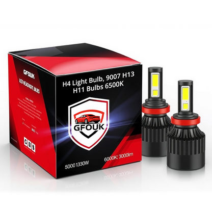 PLUSULTRA® H4 Light Bulb, 9007 H13 H11 Bulbs 6500K (1 Pair)