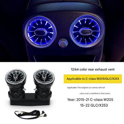 PLUSULTRA® Turbine Air Vent,Interior Ambient Light 64 Color for Mercedes Benz C Class W205 (7PCS)