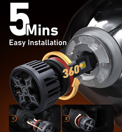 PLUSULTRA® H4 Light Bulb, 9007 H13 H11 Bulbs 6500K (1 Pair)